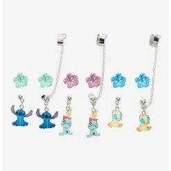 Brand new 👍 Disney Lilo & Stitch Character Floral Cuff Earring Set ✨