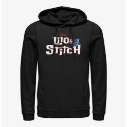 Best Pirce ⌛ Disney Lilo & Stitch Logo With Stitch Hoodie ⭐
