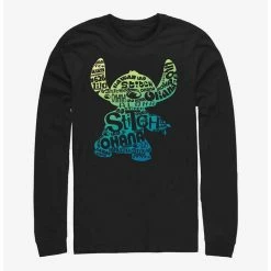 Buy 👏 Disney Lilo & Stitch Text Fill Long Sleeve T-Shirt ⌛