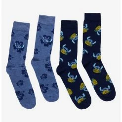 Brand new 👏 Disney Lilo & Stitch Tropical Pineapple Crew Socks 2 Pair ⭐