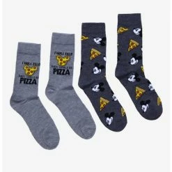 Best Sale ❤️ Disney Mickey Mouse Pizza Crew Socks 2 Pair 🔥