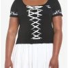 Wholesale 🛒 The Nightmare Before ❄ Christmas Zero Lace-Up Girls Top Plus Size ❤️