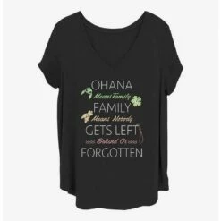 Budget ❤️ Disney Lilo & Stitch Ohana Family Quoted ⭐ Girls T-Shirt Plus Size 🧨