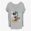 Promo 🌟 Disney Mickey Mouse Big Holiday Mickey 🧨 Girls T-Shirt Plus Size ❤️