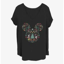 Discount 🎉 Disney Mickey Mouse ❄ Christmas Ear Fill Girls T-Shirt Plus Size 🎉