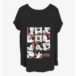 Brand new ✔️ Disney Mickey Mouse Expression Grid 👏 Girls T-Shirt Plus Size ✨