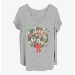 Best Pirce ❤️ Disney Mickey Mouse Mickey Friends Wreath ✨ Girls T-Shirt Plus Size ⌛