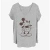 Hot Sale 💯 Disney Mickey Mouse Mickey Sketch Girls T-Shirt Plus Size 🌟