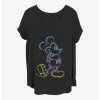 Discount ⌛ Disney Mickey Mouse Neon Mickey 💯 Girls T-Shirt Plus Size 😀