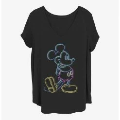Discount ⌛ Disney Mickey Mouse Neon Mickey 💯 Girls T-Shirt Plus Size 😀