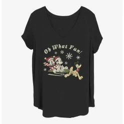 Best Pirce ⭐ Disney Mickey Mouse Oh What Fun 🔥 Girls T-Shirt Plus Size ⭐