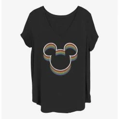 Best deal ⭐ Disney Mickey Mouse Rainbow Ears 🔔 Girls T-Shirt Plus Size ✔️