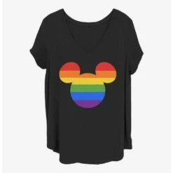 Cheapest 🥰 Disney Mickey Mouse Rainbow Ears Girls T-Shirt Plus Size 🤩