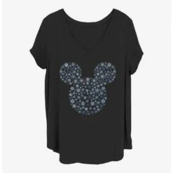 Deals ✨ Disney Mickey Mouse Snowflakes Ear ✔️ Girls T-Shirt Plus Size ✔️