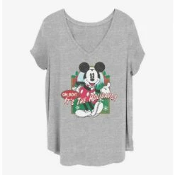 Hot Sale 😍 Disney Mickey Mouse Vintage Holiday Mickey Girls T-Shirt Plus Size 🛒