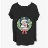 Best Sale 🛒 Disney Mickey Mouse Mickey ❄ Christmas Wreath Girls T-Shirt Plus Size ✨