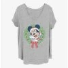 Flash Sale ✨ Disney Mickey Mouse Mickey 🌟 Christmas Wreath 🔥 Girls T-Shirt Plus Size ✨