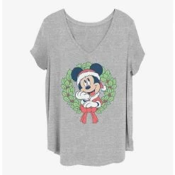 Flash Sale ✨ Disney Mickey Mouse Mickey 🌟 Christmas Wreath 🔥 Girls T-Shirt Plus Size ✨