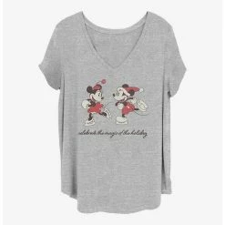 Brand new 👍 Disney Mickey Mouse Vintage Holiday Skaters Girls T-Shirt Plus Size 😍