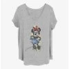 Flash Sale 😍 Disney Minnie Mouse Artsy Minnie Girls T-Shirt Plus Size 🔥