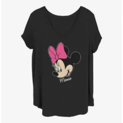 Deals 😀 Disney Minnie Mouse Minnie Big Face ✔️ Girls T-Shirt Plus Size ✔️