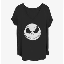 Deals ⌛ The Nightmare Before Christmas Big Face Jack Girls T-Shirt Plus Size 👏