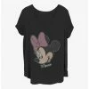 Outlet 🔔 Disney Minnie Mouse Minnie Big Face Distressed Girls T-Shirt Plus Size 💯