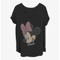 Outlet 🔔 Disney Minnie Mouse Minnie Big Face Distressed Girls T-Shirt Plus Size 💯