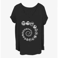 Best deal 🥰 Disney The Nightmare Before Christmas Jack Emotions Spiral 🔔 Girls T-Shirt Plus Size ⌛