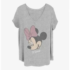 Wholesale 🥰 Disney Minnie Mouse Minnie Big Face Distressed Girls T-Shirt Plus Size ❤️
