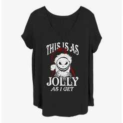 Outlet ✨ Disney The Nightmare Before Christmas Jolly Santa Jack Girls T-Shirt Plus Size 💯