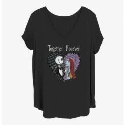 Best deal ⌛ The Nightmare Before Christmas Jack & Sally Together Forever Girls T-Shirt Plus Size 👏