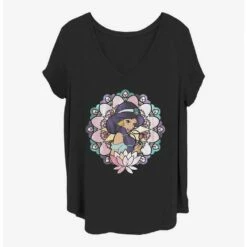 Best Pirce 👍 Disney Aladdin Glass Jasmine Girls T-Shirt Plus Size 🎉