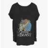 New ❤️ Disney Beauty and the Beast Classic Poster 🧨 Girls T-Shirt Plus Size ✨