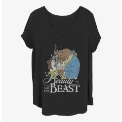 New ❤️ Disney Beauty and the Beast Classic Poster 🧨 Girls T-Shirt Plus Size ✨