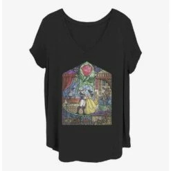 Deals 🔥 Disney Beauty and the Beast Glass Beauty ✔️ Girls T-Shirt Plus Size ❤️