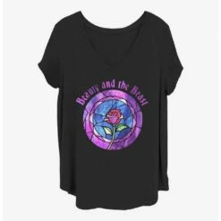 New 🧨 Disney Beauty and the Beast Glass Rose Girls T-Shirt Plus Size 🧨