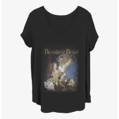 Hot Sale 💯 Disney Beauty and the Beast Poster Girls T-Shirt Plus Size 🛒