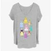 Outlet ✨ Disney Princesses Dresses Chart Girls T-Shirt Plus Size 🔔