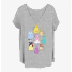 Outlet ✨ Disney Princesses Dresses Chart Girls T-Shirt Plus Size 🔔