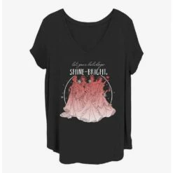 Budget ✔️ Disney Princesses Shine Bright Holidays Girls T-Shirt Plus Size 🌟