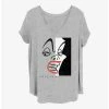 Flash Sale ❤️ Disney Cruella Cover Girls T-Shirt Plus Size 💯