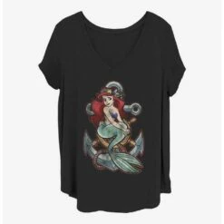 Hot Sale ❤️ Disney The Little Mermaid Anchor 🛒 Girls T-Shirt Plus Size 🌟