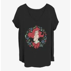 Hot Sale 💯 Disney The Little Mermaid Festive Ariel Girls T-Shirt Plus Size 💯