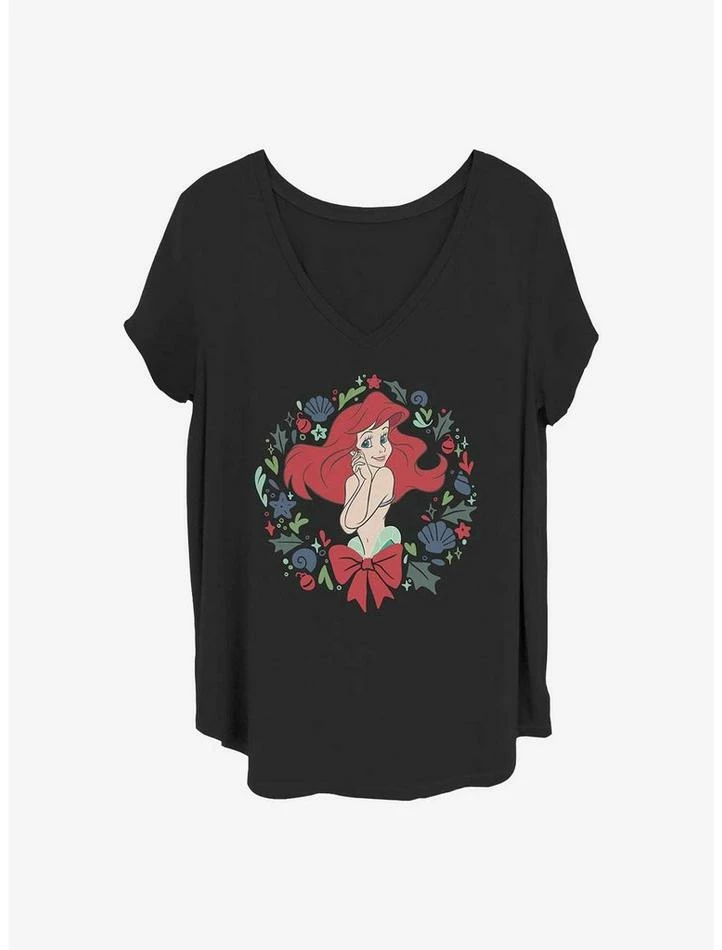 Hot Sale 💯 Disney The Little Mermaid Festive Ariel Girls T-Shirt Plus Size 💯 1 Hot Sale 💯 Disney The Little Mermaid Festive Ariel Girls T-Shirt Plus Size 💯