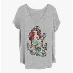 Flash Sale 🔥 Disney The Little Mermaid Anchor Girls T-Shirt Plus Size 👍