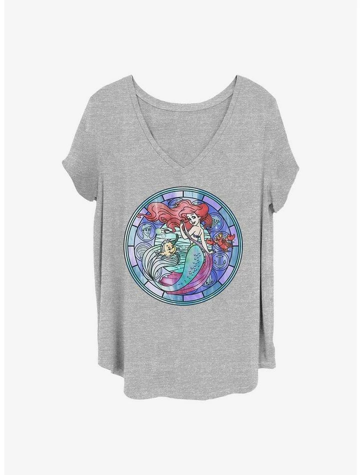 Promo 🔥 Disney The Little Mermaid Ariel Stained Glass Girls T-Shirt Plus Size 💯 1 Promo 🔥 Disney The Little Mermaid Ariel Stained Glass Girls T-Shirt Plus Size 💯