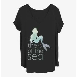 Outlet 👏 Disney The Little Mermaid Heart Of The Sea Girls T-Shirt Plus Size 🎉