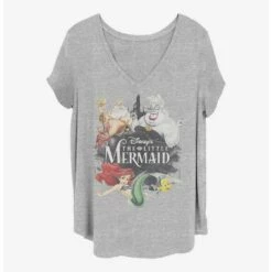 Best Sale ❤️ Disney The Little Mermaid Watercolor Mermaid 🥰 Girls T-Shirt Plus Size ⌛