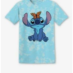 Best deal 😀 Disney Lilo & Stitch Butterfly Tie-Dye Boyfriend Fit ⌛ Girls T-Shirt ⌛